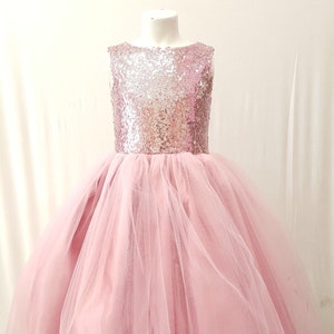 Robe Salina Sequin Rose Or Creme Or Fleur Divoire Robe Fille Etsy