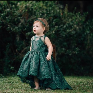 emerald green baby girl dress