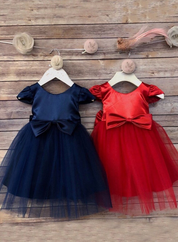 Regina Dress infant baby holiday dress red navy Christmas Etsy