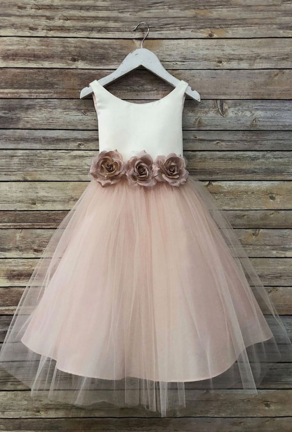 blush sash for flower girl dress