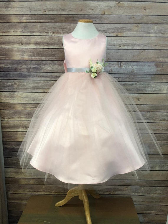 Hannah Dress Classic Simple Satin and Tulle Flower Girl Dress 2 to size 16 Girls Comes in Champagne, Blush, purple sage green Hannah Dress Classic Simple Satin and Tulle Flower Girl Dress 2 to size 16 Girls Comes in Champagne, Blush, purple sage green