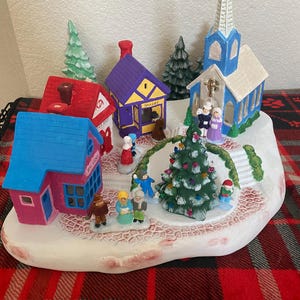 Hand painted ceramic Christmas village