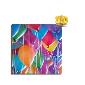 Tarjeta de felicitación de cumpleaños lenticular 3D con diseño de globos