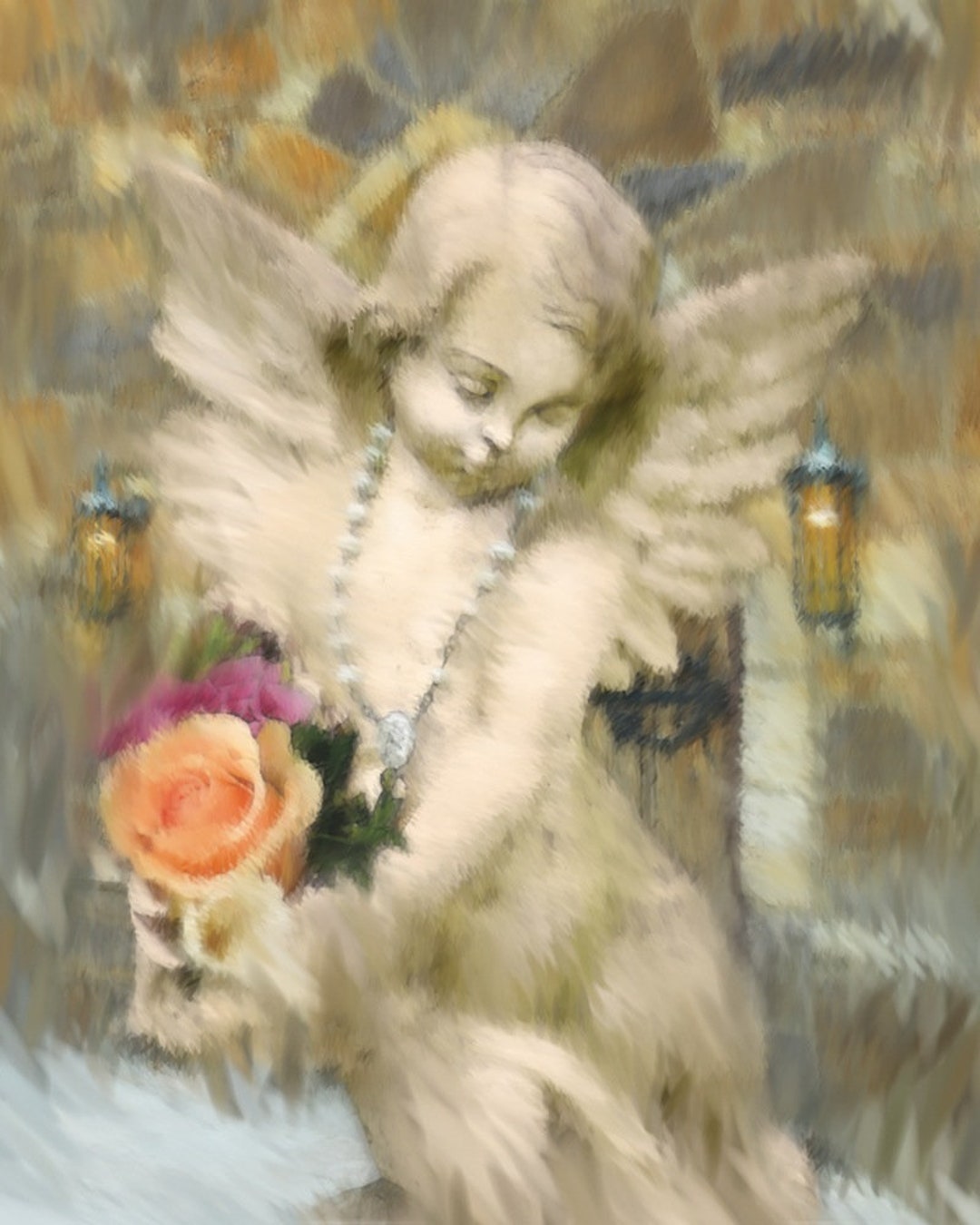 Angels And Roses Giclée Print