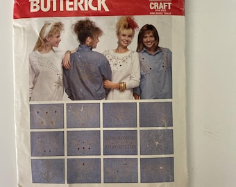 Butterick 5208 One Size Rhinestone Stud Patterns Uncut Office 24 Designs 1984