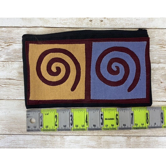 Handmade Applique Fabric Wallet Pouch Boho Spiral… - image 5