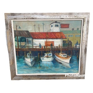 Framed Original Oil Painting Ruth Vignau, Artist, Signed, San Francisco Seascape