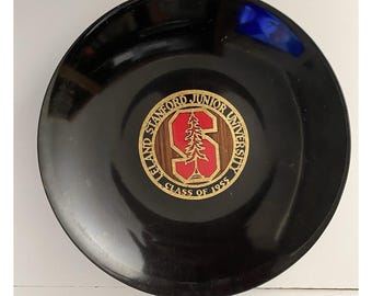 Set Of 4 Couroc Of Monterey Bowls 7.3/4” Inlaid With Stanford 1955 Alumni Emblem