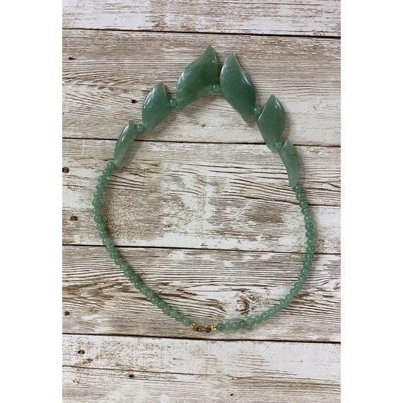 Vintage Apple Green Jadeite Bead Choker Necklace … - image 6