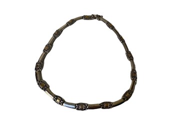 Retired Vintage Brighton LURE Collection Two-Tone Link Necklace 17.5" Heavy