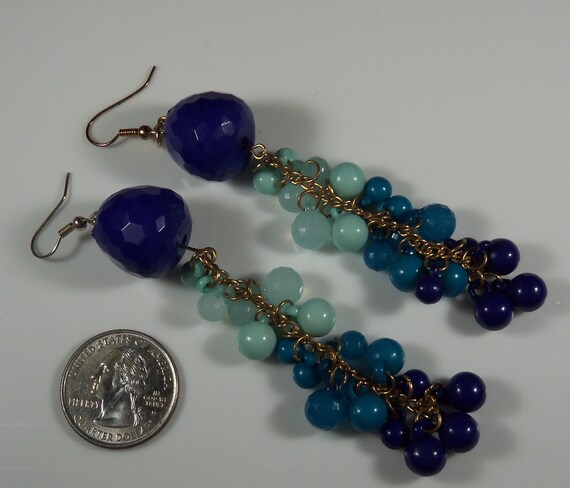 Mod Dangling Plastic Bead Earrings - image 3