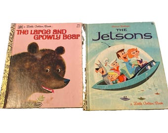 Vintage 1961 1962 Little Golden Book Lot The Jetsons & The Large and Growly Bear
