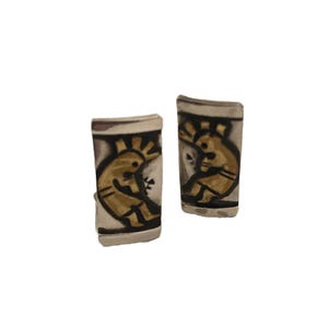 T Singer Goldcraft Navajo Silver GF Overlay Petite Kokopelli-clipoorbellen