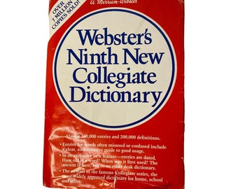 Webster's  New Collegiate Dictionary 1977 Ninth Merriam EUC DJ HB