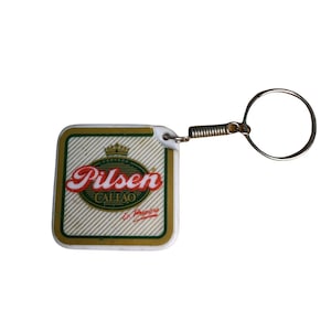 Pilsen Callao Keychain Öffner Bier Plastik Kronkorken VTG