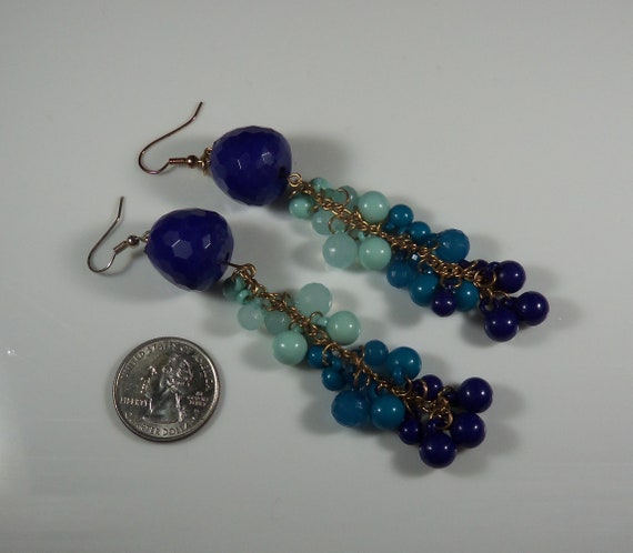 Mod Dangling Plastic Bead Earrings - image 4
