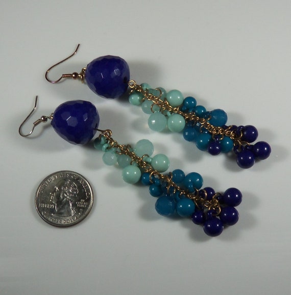 Mod Dangling Plastic Bead Earrings - image 2
