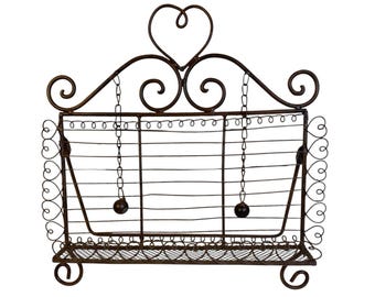 Folding Book Stand Ornate Filigree Metal Desktop Bible Cookbook Page Weight FLAW