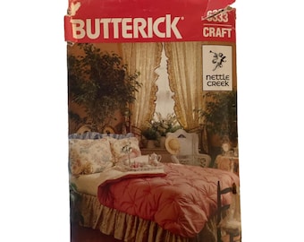 Butterick Pattern 6333 Home Decor Bed Cover Uncut Vintage Factory Fold