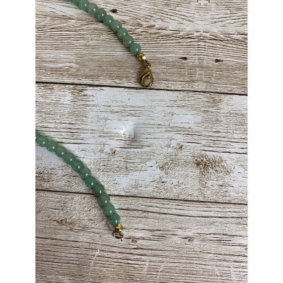 Vintage Apple Green Jadeite Bead Choker Necklace … - image 3