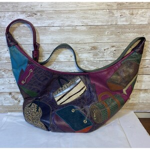 Sharif Studio Patchwork Leder Hair-on-Hide Boho Chic große Schulter Tragetasche