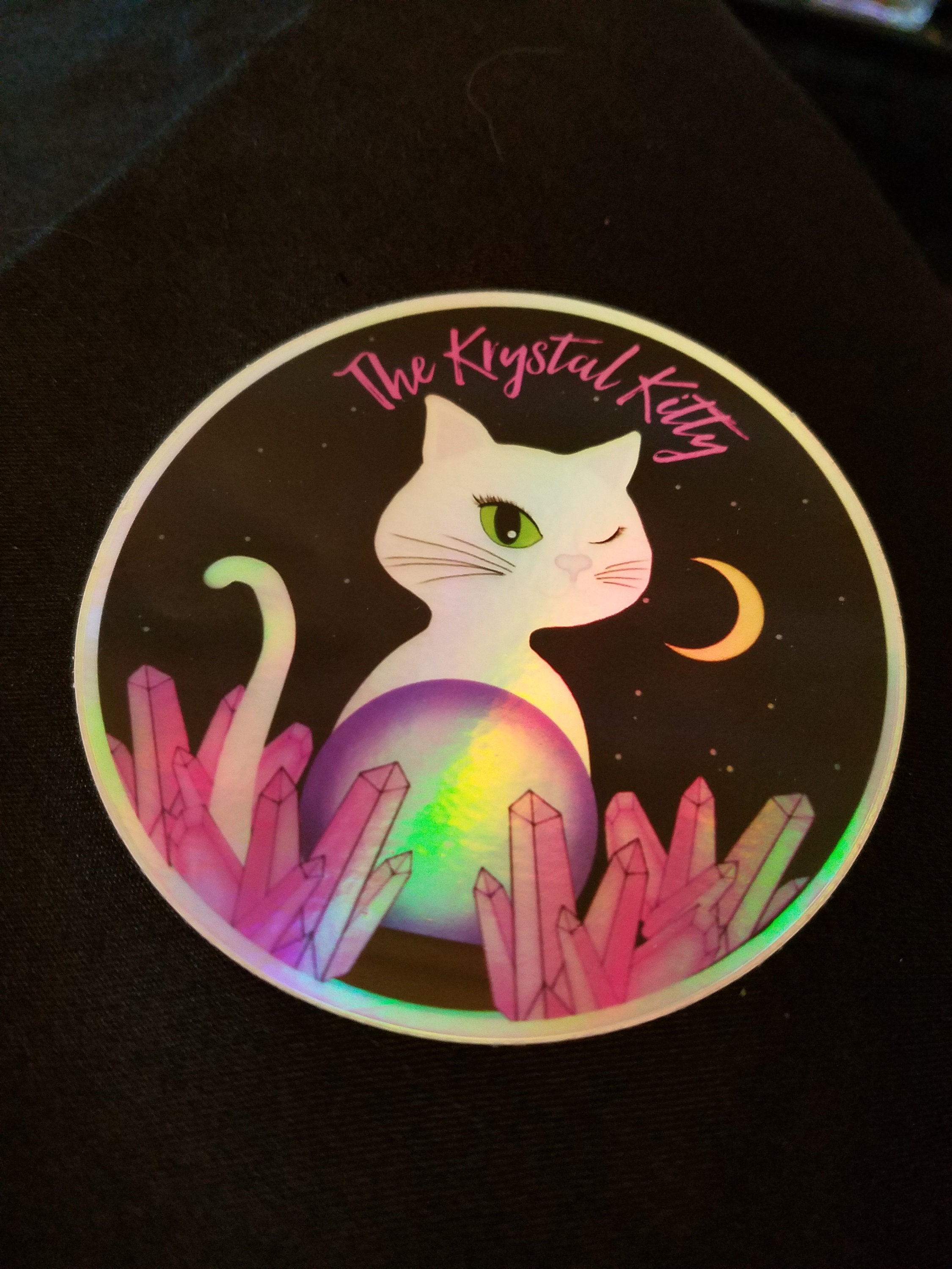 The Krystal Kitty Holographic Sticker Cat Sticker Cat & Etsy