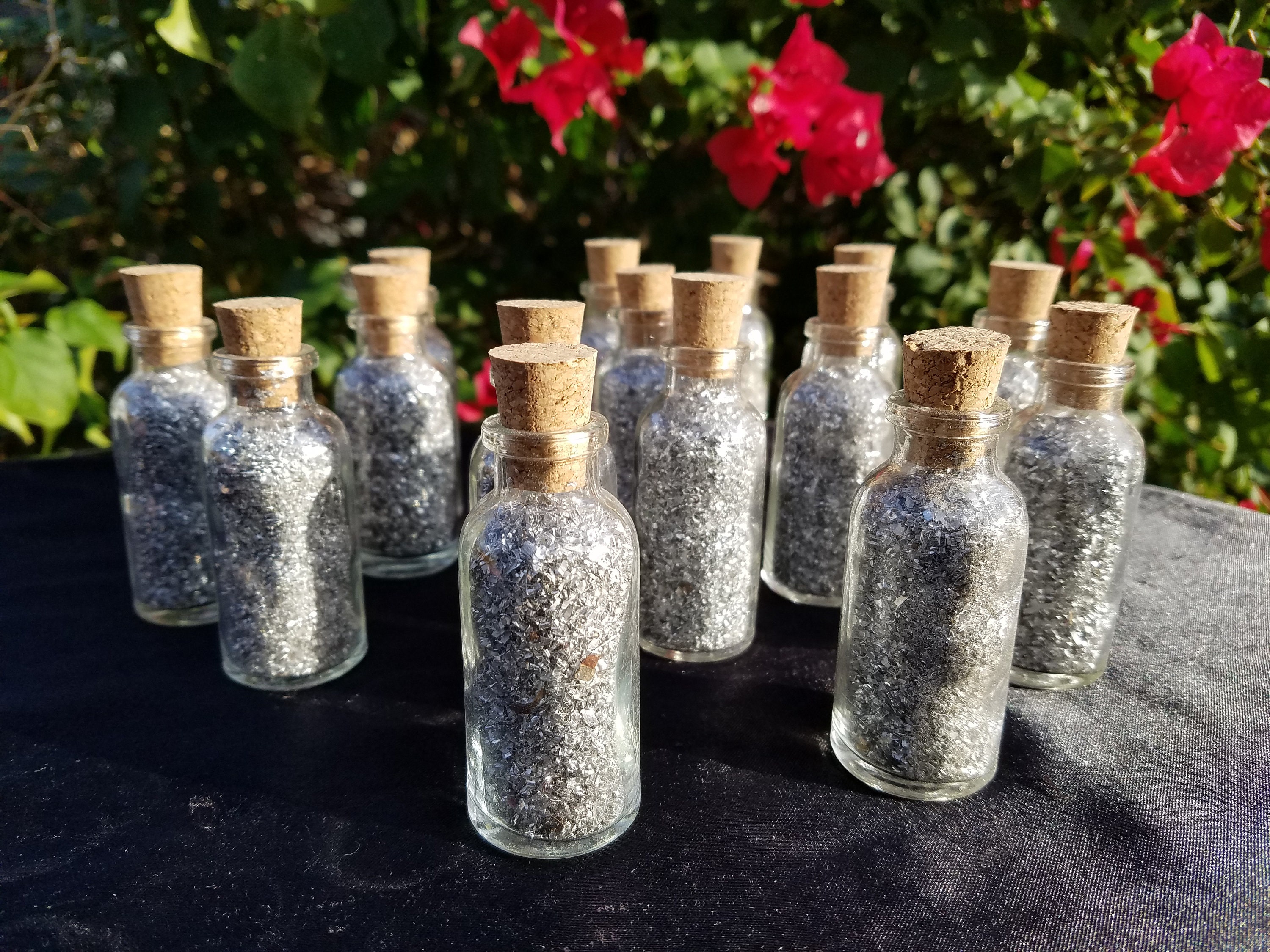 Silver Flake Wish Jar 3 Tall Jar Silver Flake Bottle Etsy