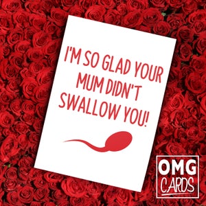 Carte de Valentin rude - je suis si heureux que votre maman ne vous avale ! Carte de Saint Valentin drôle