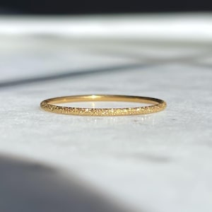 Gold Stardust Ring, Gold Rings for Women, Gold PVD Non Tarnish Rings, Minimalist Jewelry, Thin Band, Sparkle Ring, Delicate Stackable Rings