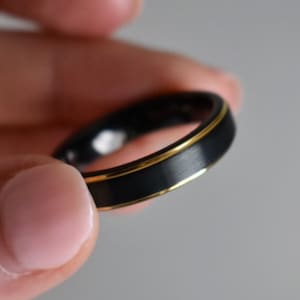 Mens Ring, Tungsten Ring Men, Travel Wedding Band, Mens Wedding Band, Minimalist Rings for Him, Mens Unisex Wedding Band, Black Mens Ring