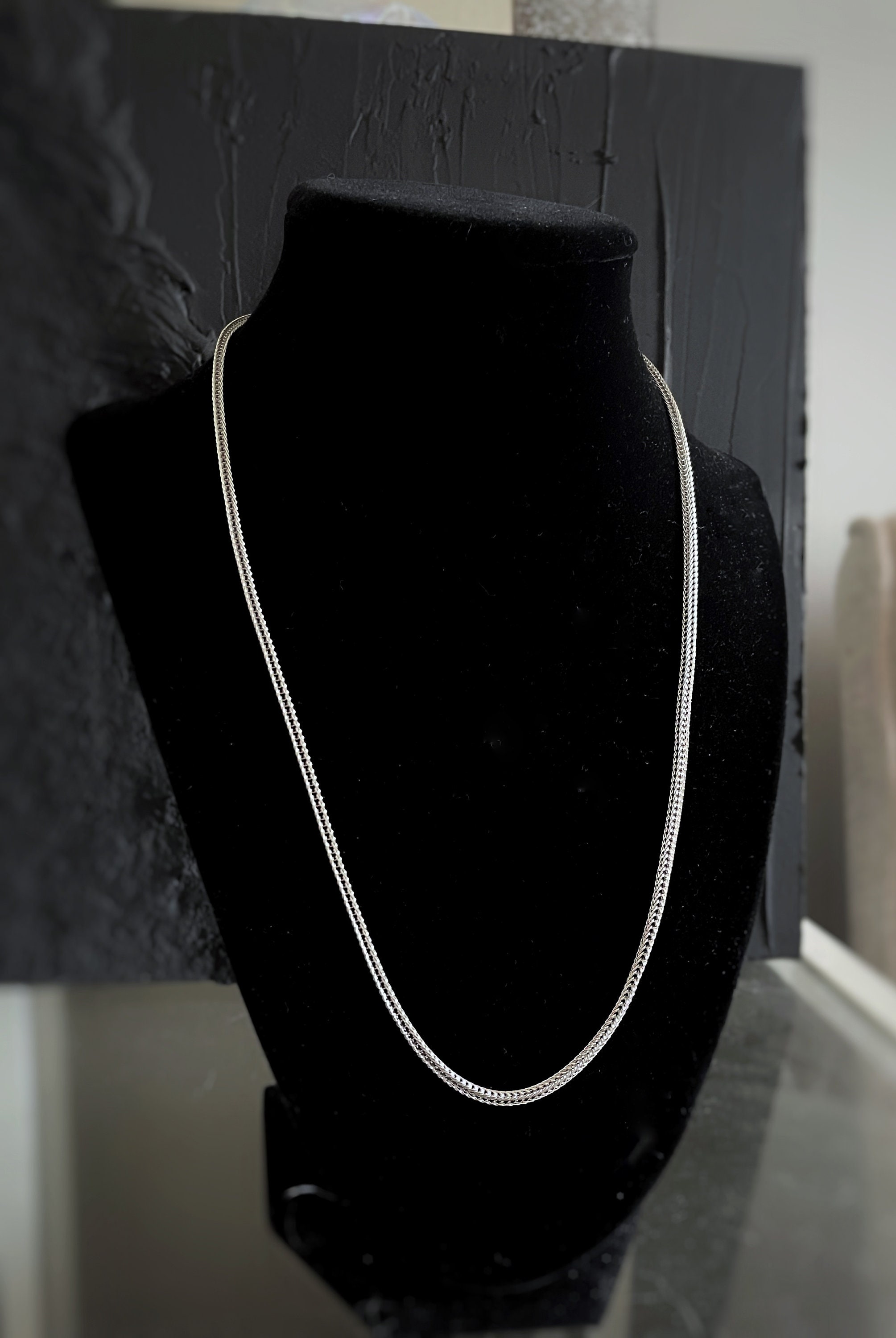 3,5mm Franco Kette Aus 585 Weißgold 55cm