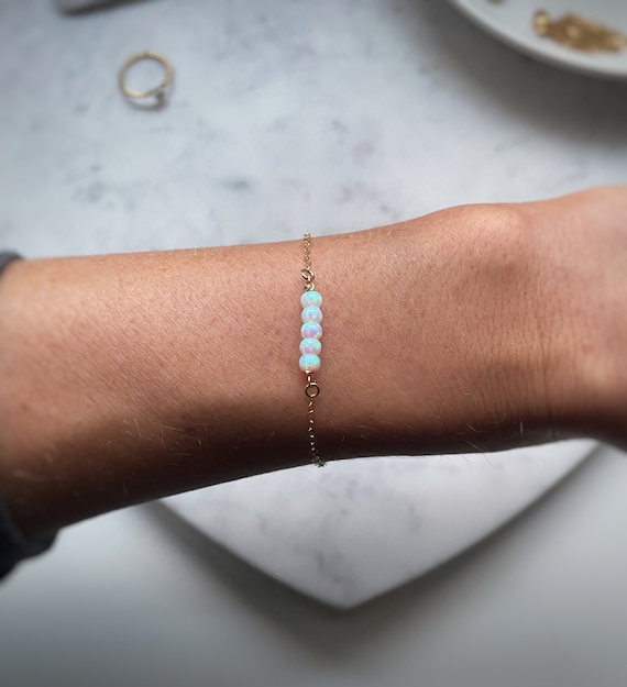 Dainty Opal Bracelet Gold Filled Opal Bracelet Tiny Sterling Silver Opal Bracelet October Birthstone Bracelet for Mom Gift for Her Etsy Canada