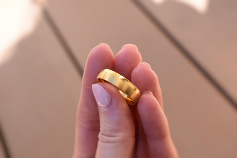 Mens Gold Ring Nontarnishing 18k Gold Ring Minimalist Mens Etsy
