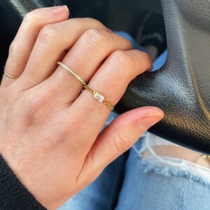Half Eternity Ring, Stackable Eternity Band, Pave Ring, Gold Ring for Women, Travel Wedding Rings, Dainty Pave Ring, Cubic Zirconia Rings bild 11
