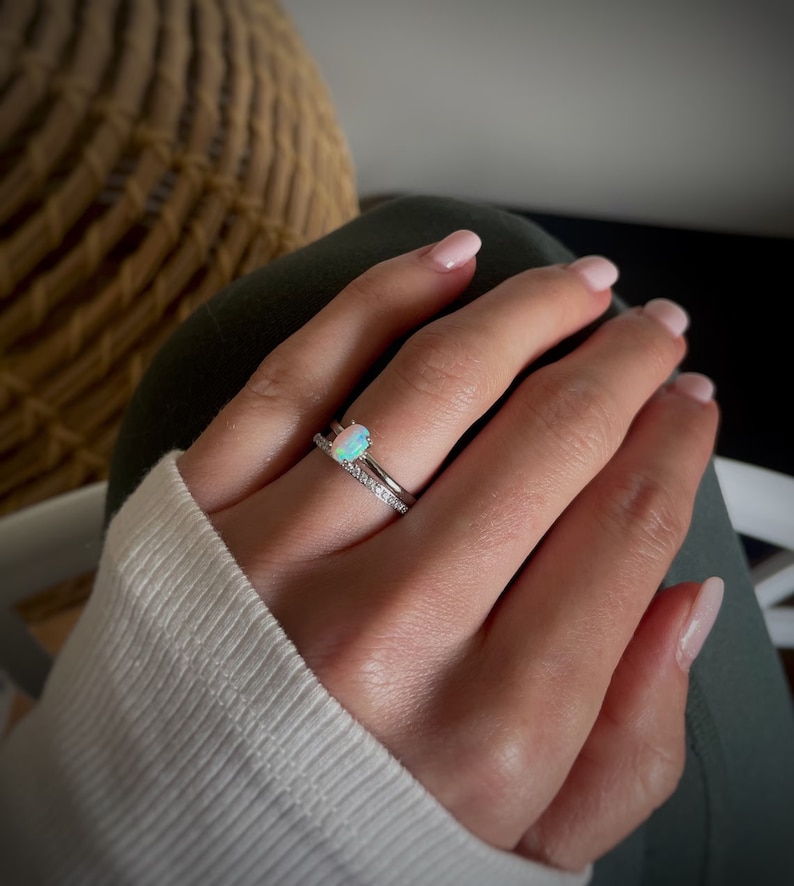 Half Eternity Ring, Stackable Eternity Band, Pave Ring, Gold Ring for Women, Travel Wedding Rings, Dainty Pave Ring, Cubic Zirconia Rings bild 6