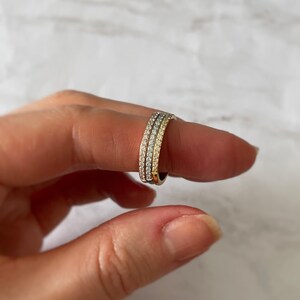 Half Eternity Ring, Stackable Eternity Band, Pave Ring, Gold Ring for Women, Travel Wedding Rings, Dainty Pave Ring, Cubic Zirconia Rings bild 7