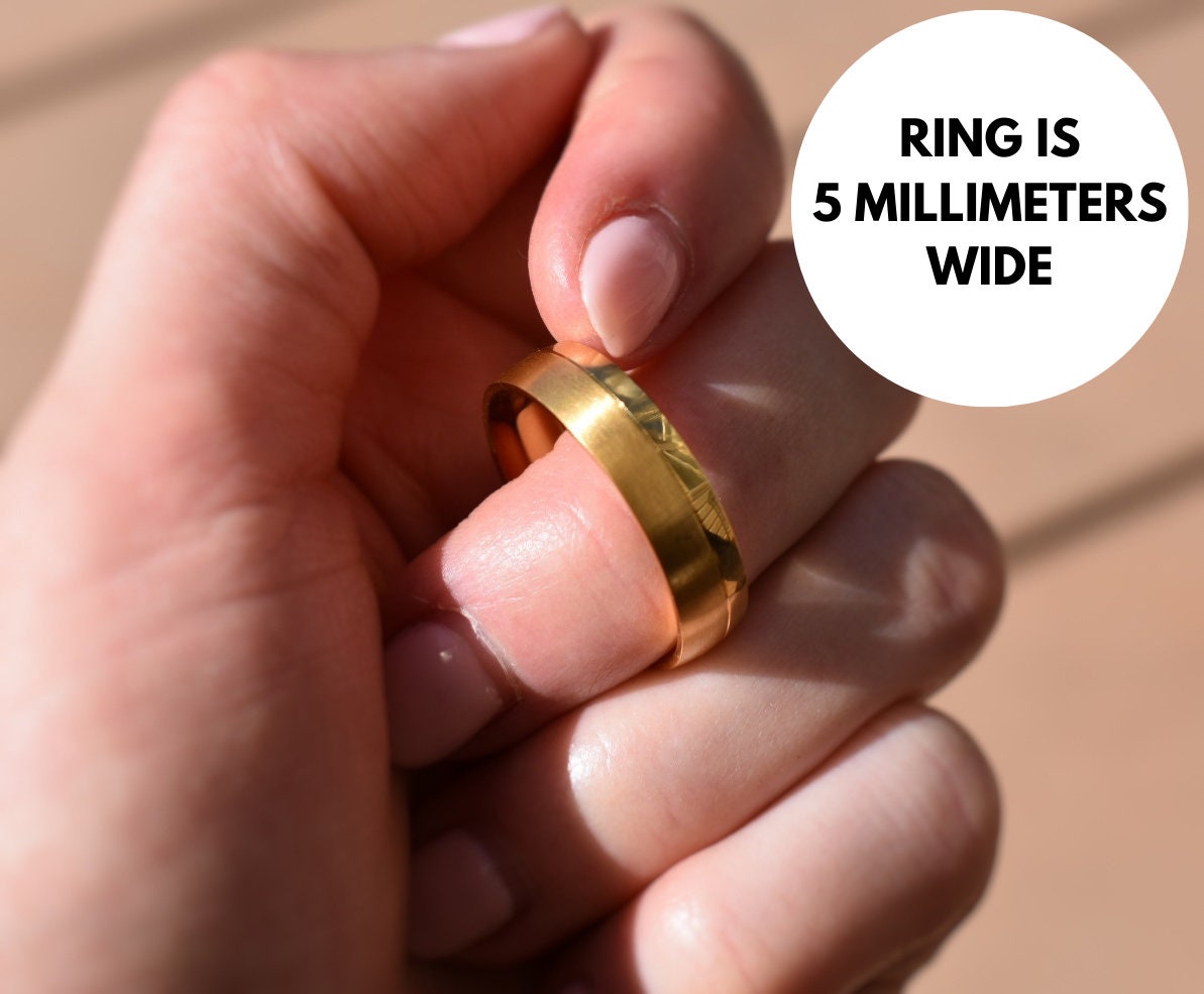 Mens Gold Ring Nontarnishing 18k Gold Ring Minimalist Mens Etsy