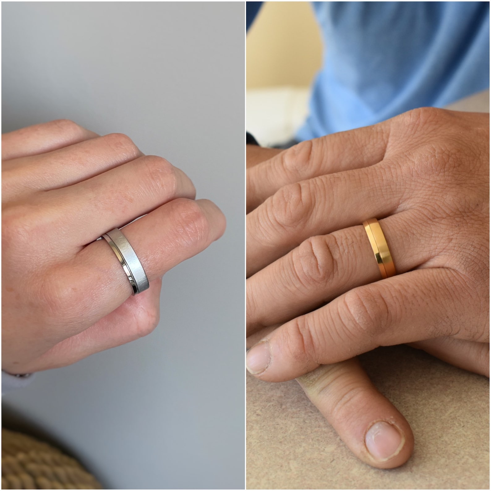 Mens Gold Ring Nontarnishing 18k Gold Ring Minimalist Mens Etsy Canada