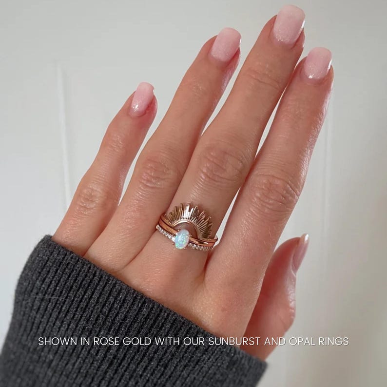 Half Eternity Ring, Stackable Eternity Band, Pave Ring, Gold Ring for Women, Travel Wedding Rings, Dainty Pave Ring, Cubic Zirconia Rings bild 12