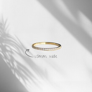 Half Eternity Ring, Stackable Eternity Band, Pave Ring, Gold Ring for Women, Travel Wedding Rings, Dainty Pave Ring, Cubic Zirconia Rings bild 4