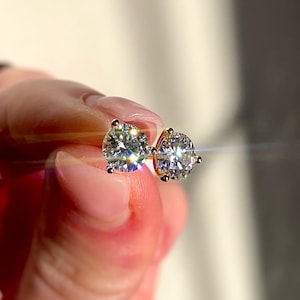 Moissanit-Ohrstecker, Ohrstecker aus Sterlingsilber mit Moissanit-Stein, 5-mm-Diamantimitat-Ohrring, 6-mm-Diamant-Ohrringe aus Gold