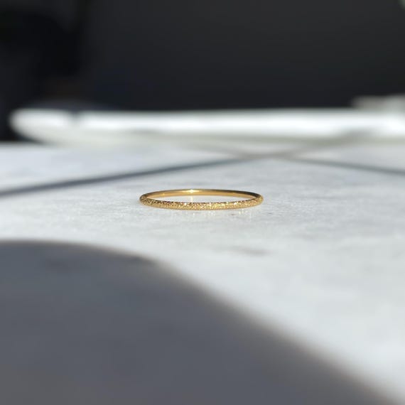 Gold Stardust Ring, Gold Rings for Women, Gold PVD Non Tarnish Rings, Minimalist Jewelry, Thin Band, Sparkle Ring, Delicate Stackable Rings