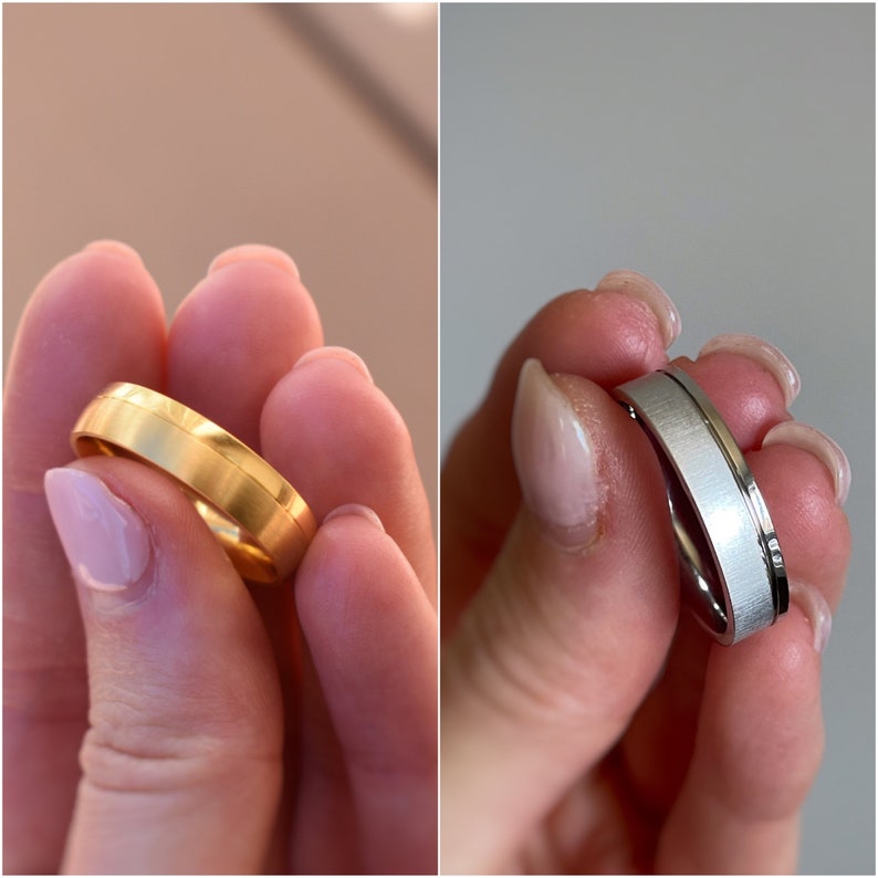 Mens Gold Ring Nontarnishing 18k Gold Ring Minimalist Mens Etsy Canada