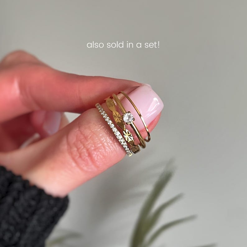 Half Eternity Ring, Stackable Eternity Band, Pave Ring, Gold Ring for Women, Travel Wedding Rings, Dainty Pave Ring, Cubic Zirconia Rings bild 8