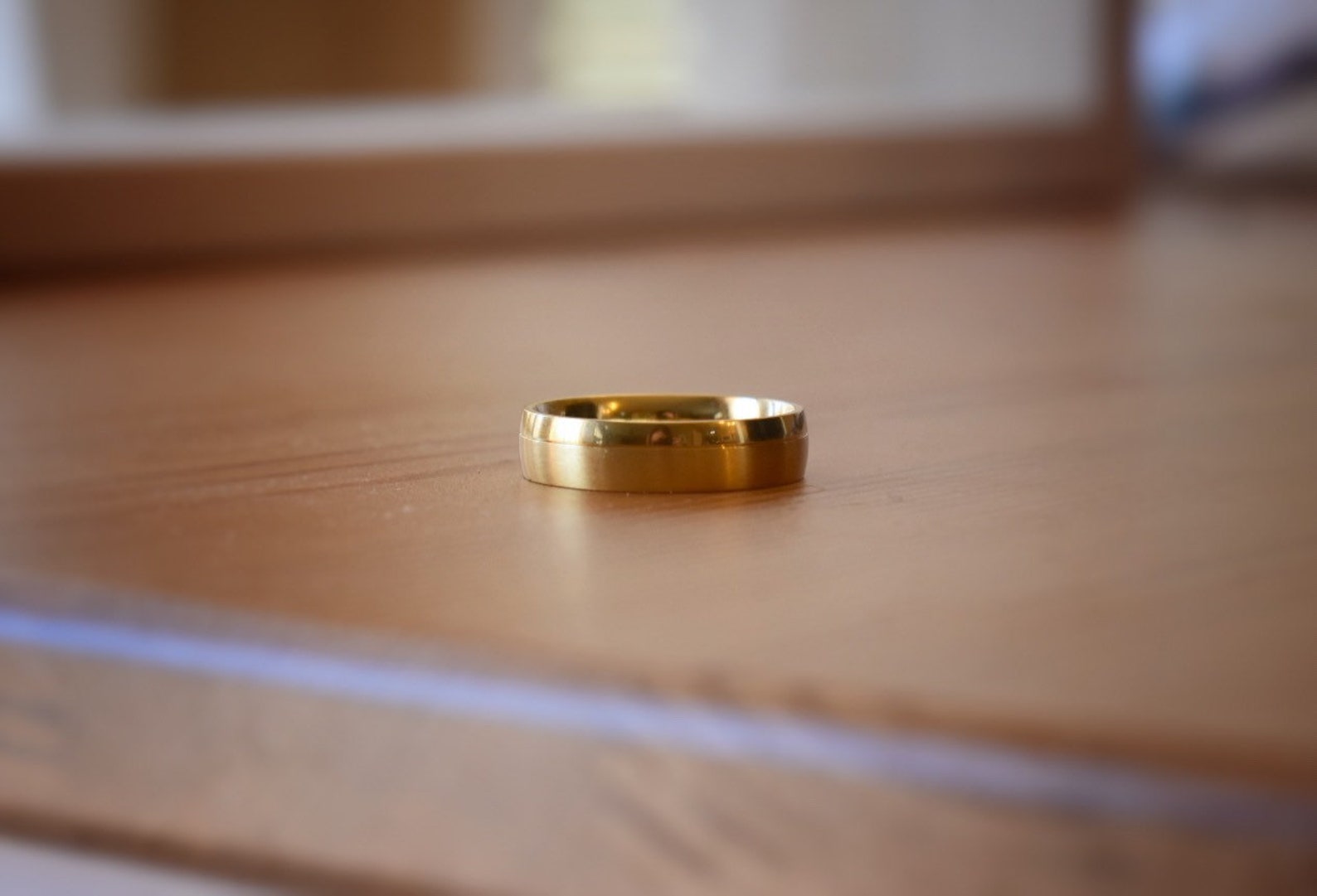 Mens Gold Ring Nontarnishing 18k Gold Ring Minimalist Mens Etsy