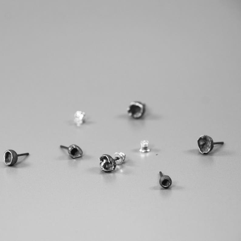 minimalist stud earring silver earring gift for her silver dot earring tiny earring minimalist jewelry unique jewelry image 1