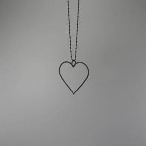 silver necklace - silver pendant - for women - heart necklace - love - gift for girlfriend - handmade jewelry - minimalist jewelry