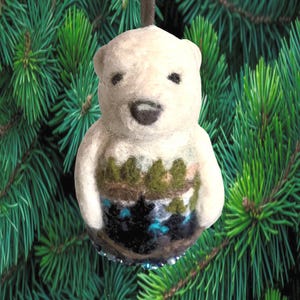 Polar Bear Wool Ornament