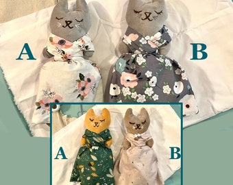 Cat and Cat Plushie doll-double sided -2 in one-Together Friends