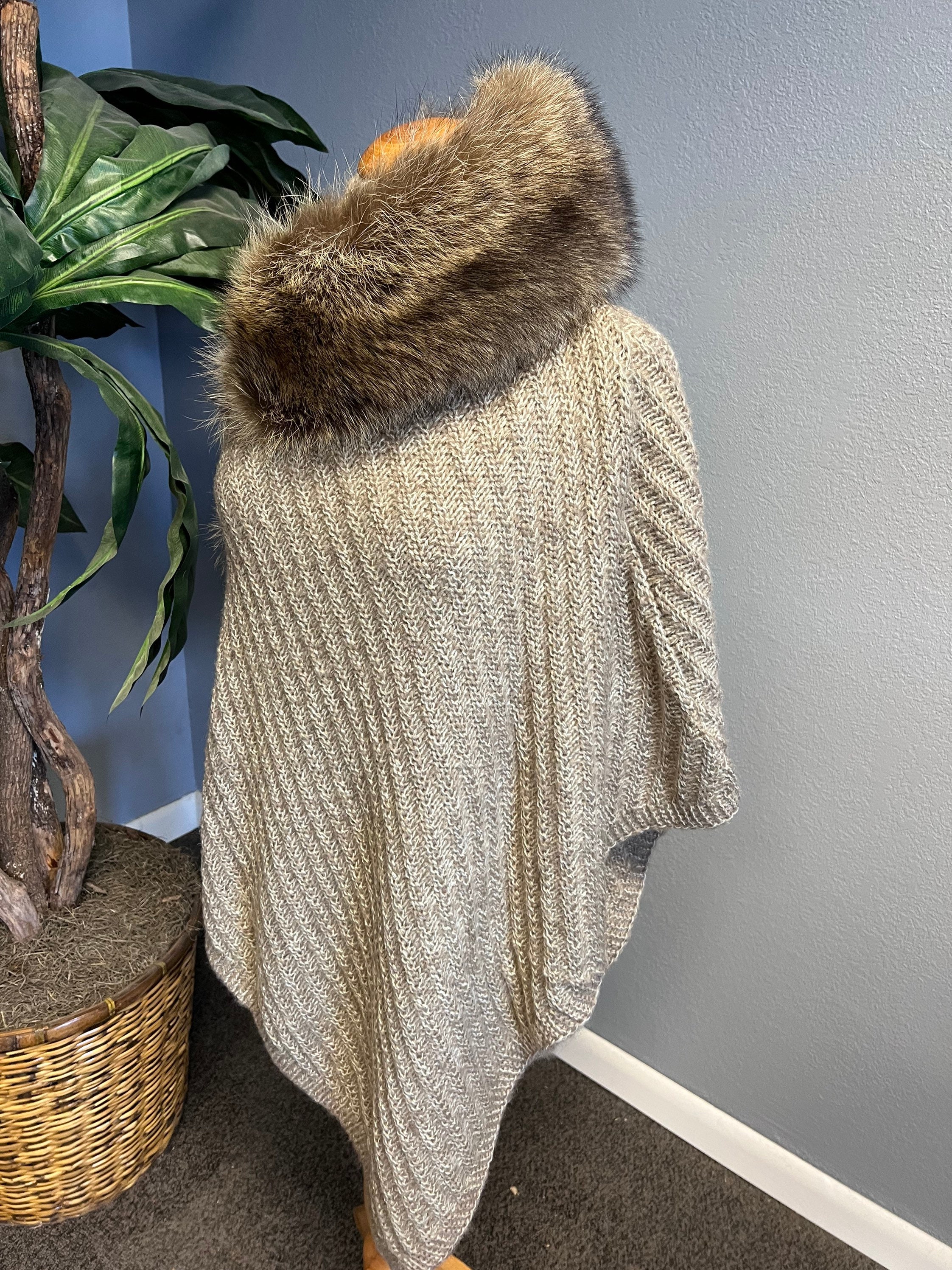 Fur Poncho With Raccoon Collar - Etsy